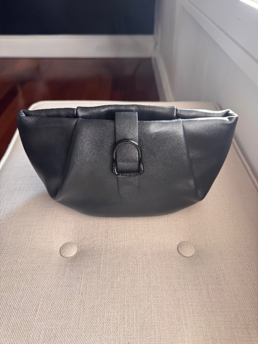 SENREVE Mini Cornetti in Black leather with Black Chain
